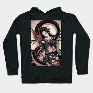 Geisha and Dragon 7902 Hoodie